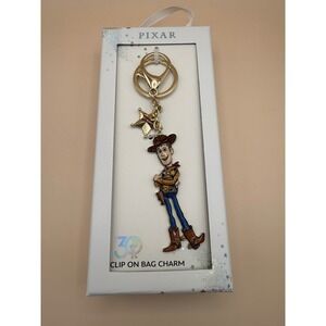 Disney Pixar Toy Story Woody 30th Anniversary Enamel Clip On Bag Charm NIB